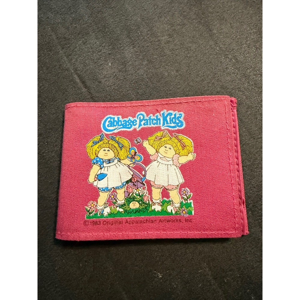 Vintage 1983 Cabbage Patch Kids Pink‎ Canvas Bifold Wallet Coin Pouch 80s Retro